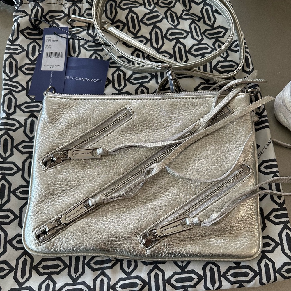 Rebecca Minkoff Moto Rocker Cross-Body Bag silver